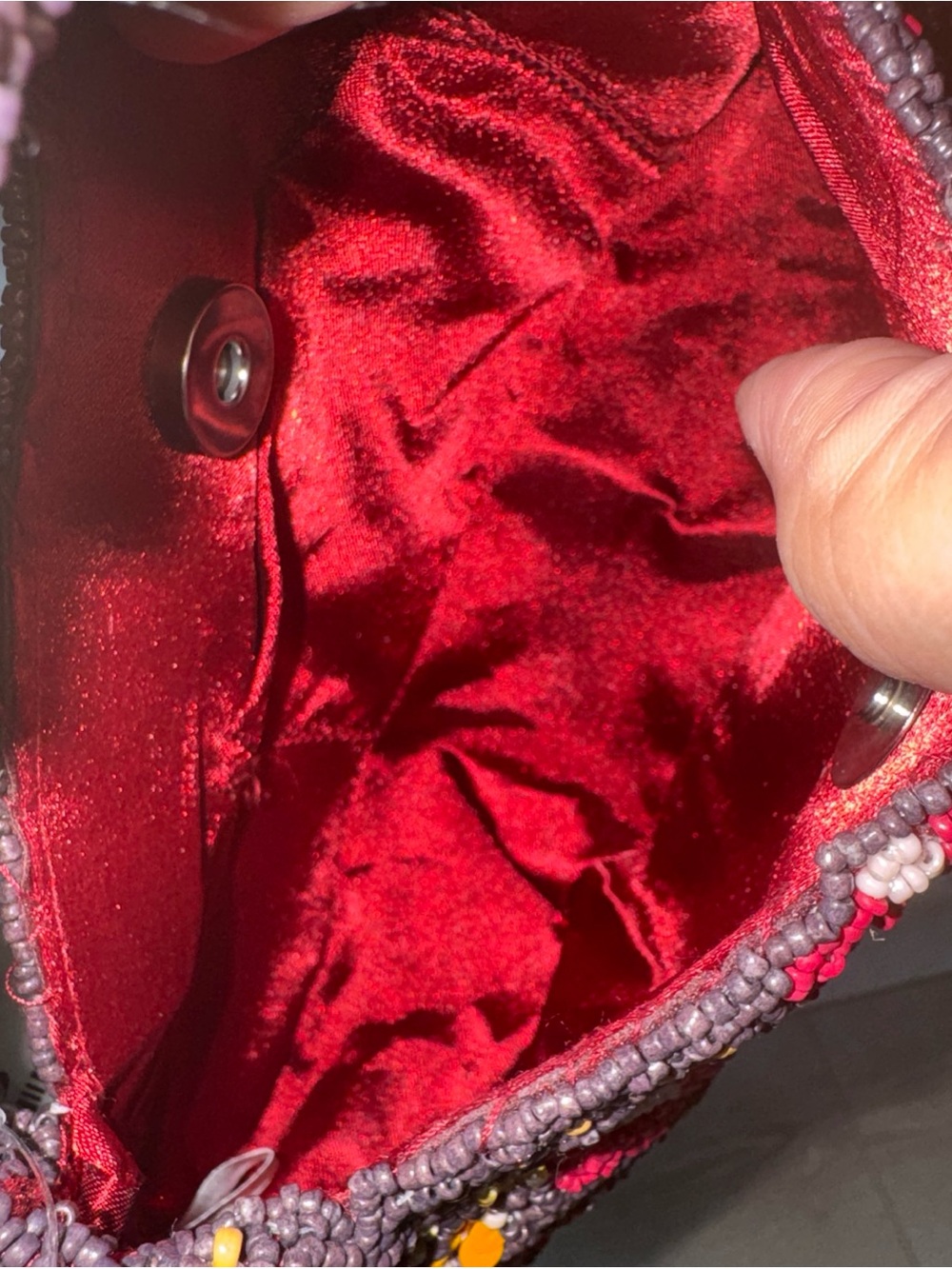 New Release Sol & Mer Red Fall Floral Flowers Beaded Shoulder Bag Viral TikTok 🍁 - Picture 6 of 6